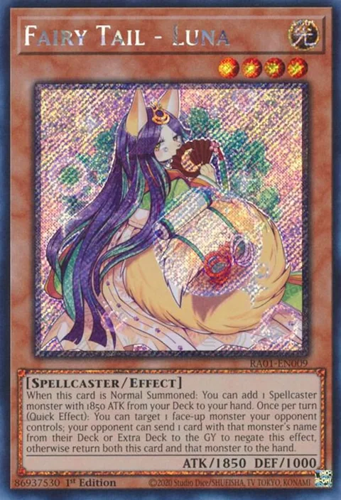 Fairy Tail - Luna Platinum Secret Rare RA01-EN009 Yu-Gi-Oh card from 25th Anniversary Rarity Collection