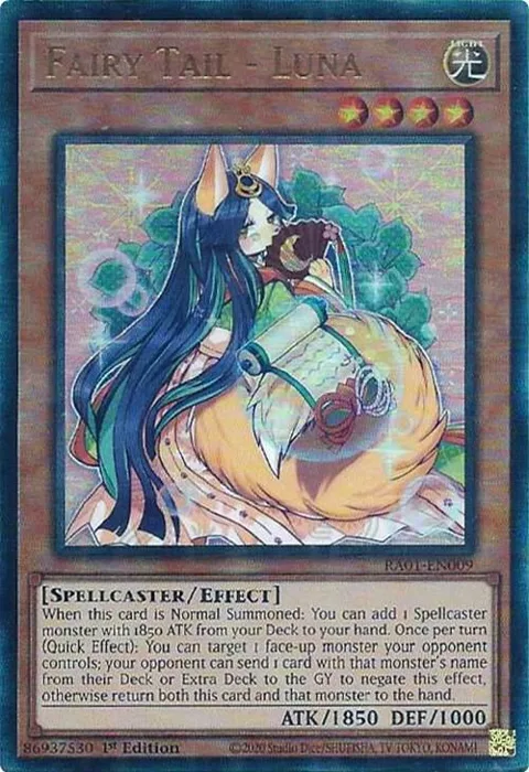 Fairy Tail - Luna Prismatic Ultimate Rare RA01-EN009 Yu-Gi-Oh card from 25th Anniversary Rarity Collection