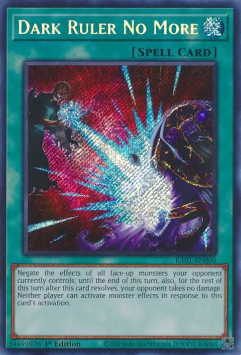 Dark Ruler No More Secret Rare RA01-EN060 Yu-Gi-Oh card from 25th Anniversary Rarity Collection