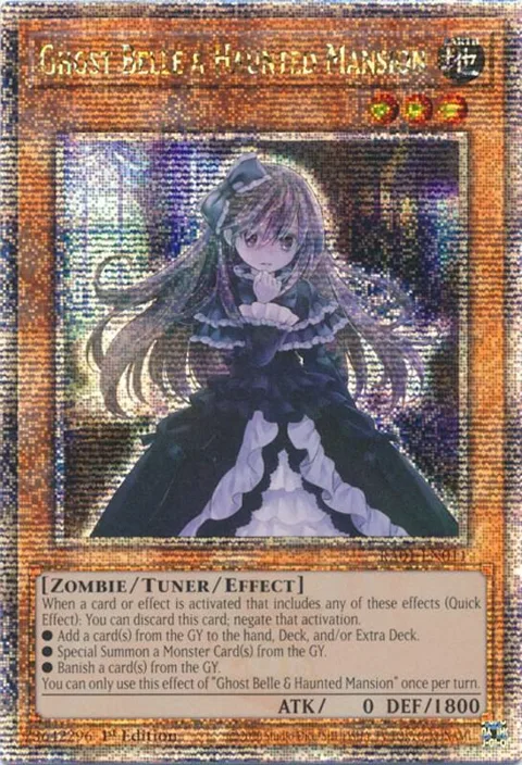 Ghost Belle & Haunted Mansion Quarter Century Secret Rare RA01-EN011 Yu-Gi-Oh card from 25th Anniversary Rarity Collection
