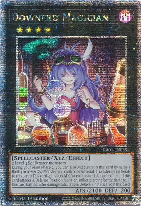 Downerd Magician Quarter Century Secret Rare RA01-EN035 Yu-Gi-Oh card from 25th Anniversary Rarity Collection