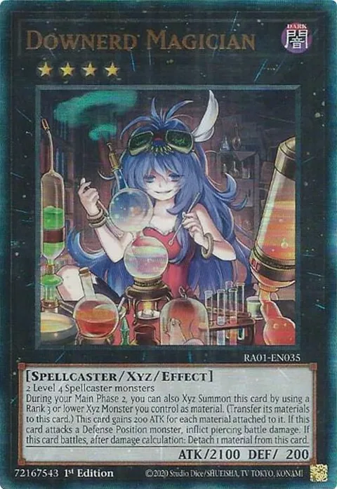 Downerd Magician Prismatic Ultimate Rare RA01-EN035 Yu-Gi-Oh card from 25th Anniversary Rarity Collection