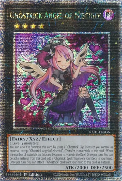 Ghostrick Angel of Mischief Quarter Century Secret Rare RA01-EN036 Yu-Gi-Oh card from 25th Anniversary Rarity Collection