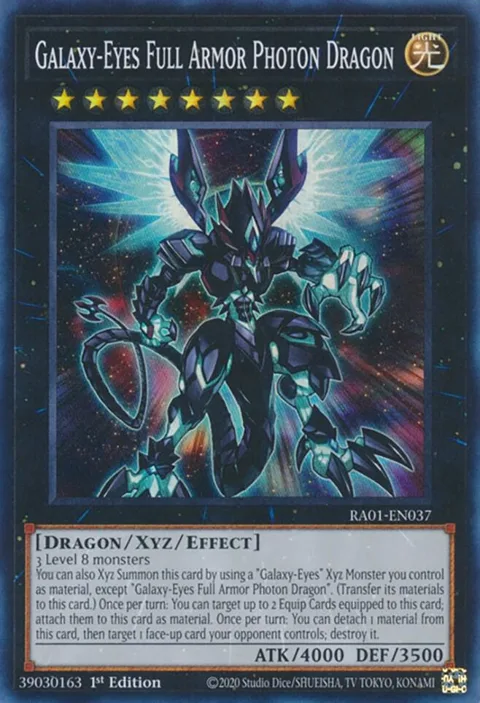 Galaxy-Eyes Full Armor Photon Dragon RA01-EN037 Yu-Gi-Oh card from 25th Anniversary Rarity Collection
