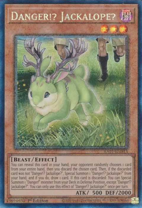Danger!? Jackalope? Prismatic Collector's Rare RA01-EN013 Yu-Gi-Oh card from 25th Anniversary Rarity Collection