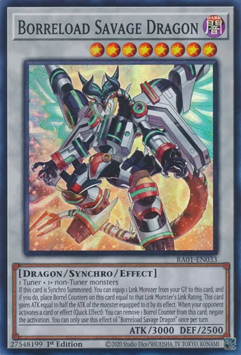 Borreload Savage Dragon RA01-EN033 Yu-Gi-Oh card from 25th Anniversary Rarity Collection