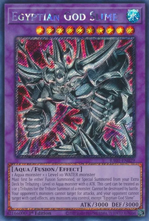 Egyptian God Slime Platinum Secret Rare RA01-EN029 Yu-Gi-Oh card from 25th Anniversary Rarity Collection