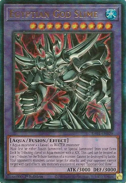 Egyptian God Slime Prismatic Ultimate Rare RA01-EN029 Yu-Gi-Oh card from 25th Anniversary Rarity Collection