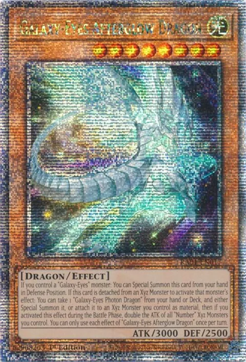 Galaxy-Eyes Afterglow Dragon Quarter Century Secret Rare RA01-EN017 Yu-Gi-Oh card from 25th Anniversary Rarity Collection