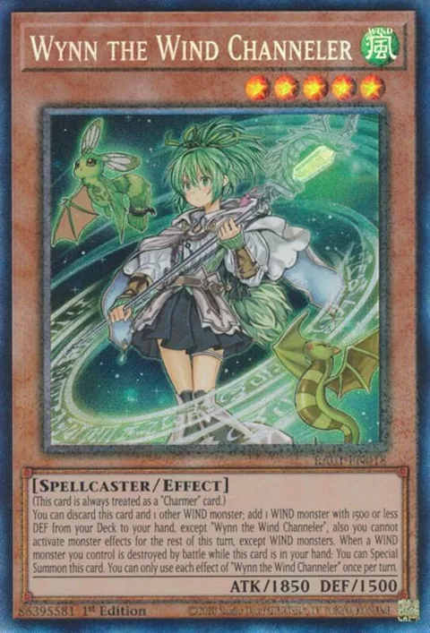 Wynn the Wind Channeler Prismatic Collector's Rare RA01-EN018 Yu-Gi-Oh card from 25th Anniversary Rarity Collection