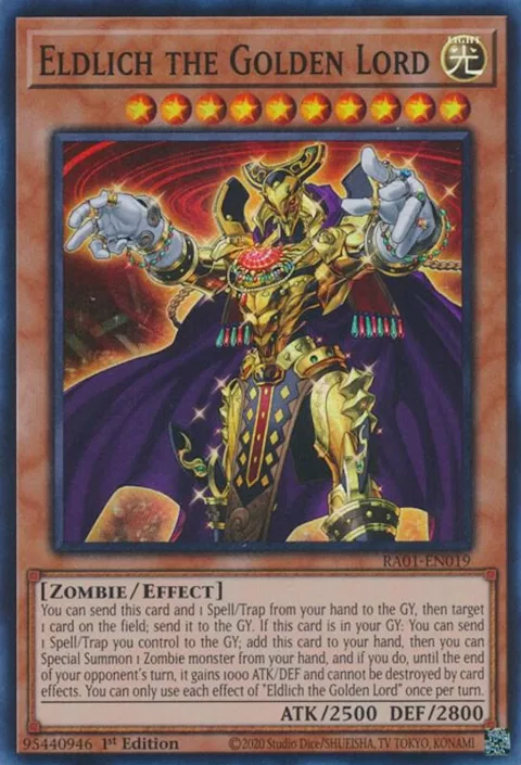 Eldlich the Golden Lord RA01-EN019 Yu-Gi-Oh card from 25th Anniversary Rarity Collection