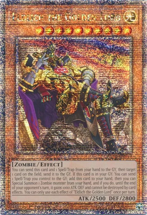 Eldlich the Golden Lord Alt Art Quarter Century Secret Rare RA01-EN019 Yu-Gi-Oh card from 25th Anniversary Rarity Collection