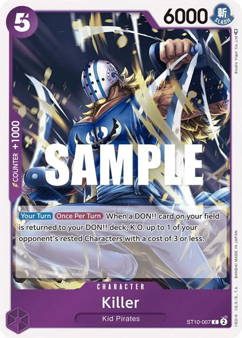 Killer ST10-007 One Piece card from Ultra Deck: The Three Captains