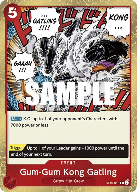 Gum-Gum Kong Gatling ST10-016 One Piece card from Ultra Deck: The Three Captains