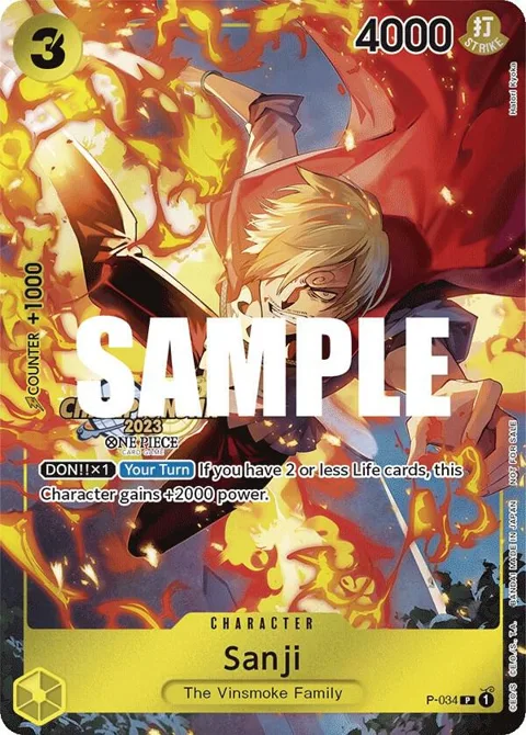 Sanji CS 2023 Event Pack P-034 One Piece card from One Piece Promotion Cards