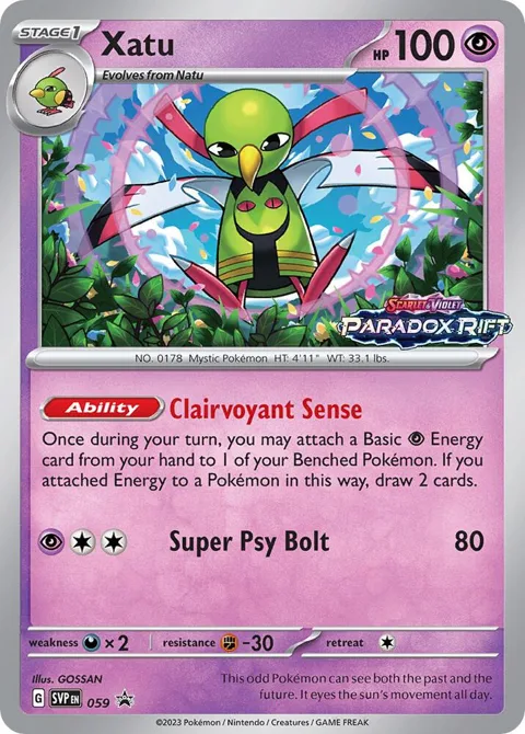 Xatu - 059 Prerelease #059 Holofoil Pokémon card from Scarlet & Violet Promo Cards