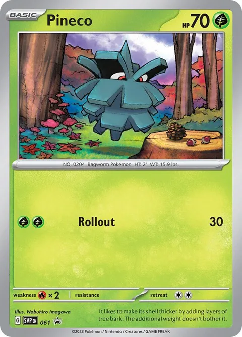 Pineco #061 Holofoil Pokémon card from Scarlet & Violet Promo Cards