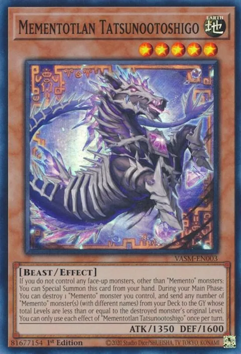 Mementotlan Tatsunootoshigo VASM-EN003 Yu-Gi-Oh card from Valiant Smashers