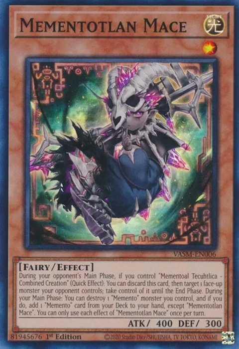 Mementotlan Mace VASM-EN006 Yu-Gi-Oh card from Valiant Smashers
