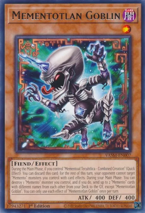 Mementotlan Goblin VASM-EN007 Yu-Gi-Oh card from Valiant Smashers