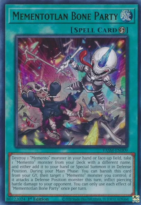 Mementotlan Bone Party VASM-EN009 Yu-Gi-Oh card from Valiant Smashers