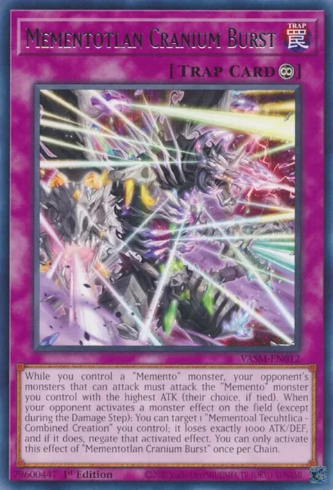 Mementotlan Cranium Burst VASM-EN012 Yu-Gi-Oh card from Valiant Smashers