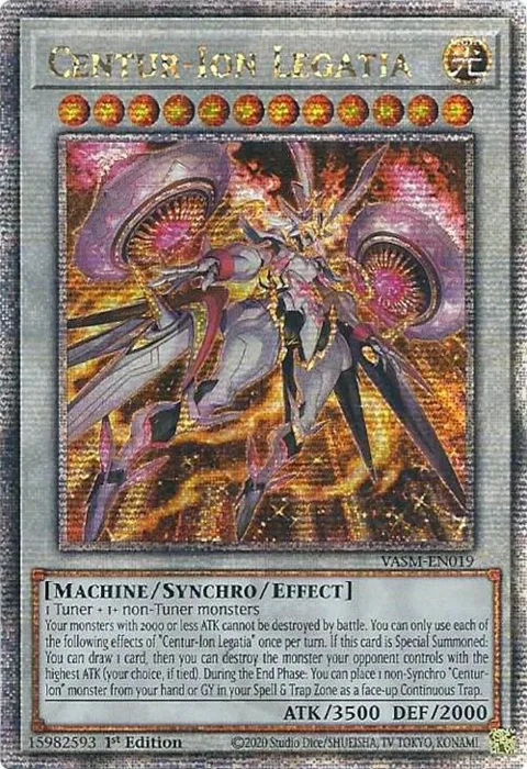 Centur-Ion Legatia Quarter Century Secret Rare VASM-EN019 Yu-Gi-Oh card from Valiant Smashers