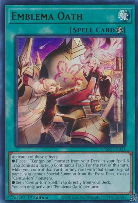 Emblema Oath VASM-EN021 Yu-Gi-Oh card from Valiant Smashers