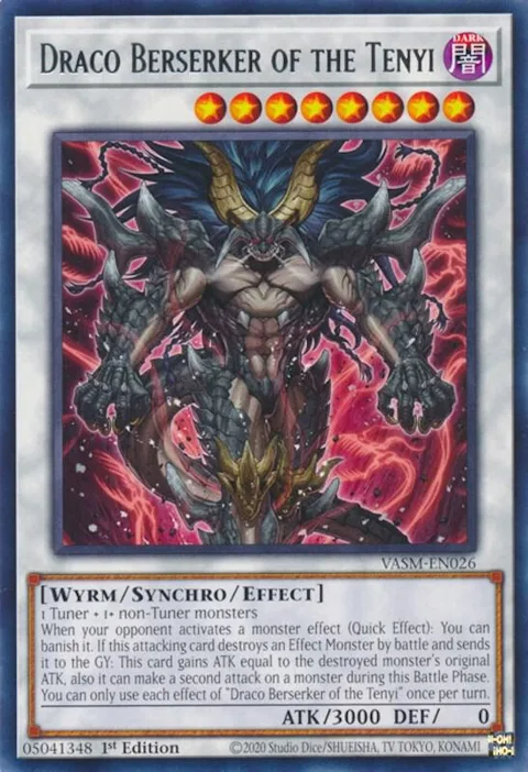 Draco Berserker of the Tenyi VASM-EN026 Yu-Gi-Oh card from Valiant Smashers