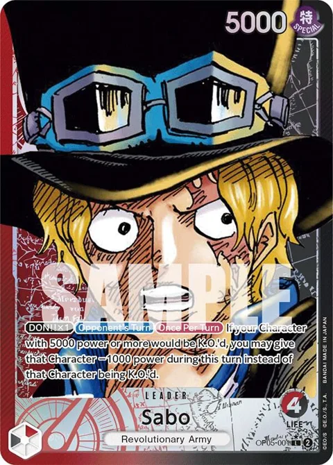Sabo Alt Art OP05-001 One Piece card from Awakening of the New Era
