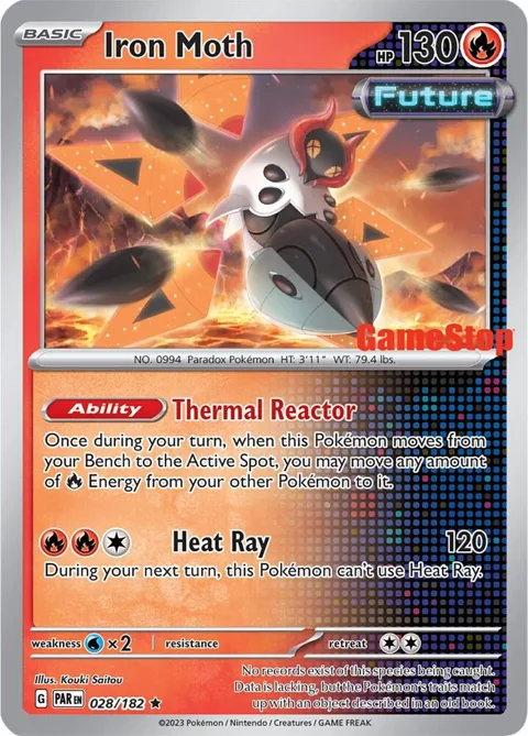 Iron Moth - 028/182 Gamestop Promo #028/182 Reverse Holofoil Pokémon card from Miscellaneous Cards & Products