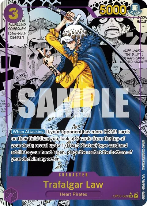 Trafalgar Law Alt Art Manga OP05-069 One Piece card from Awakening of the New Era