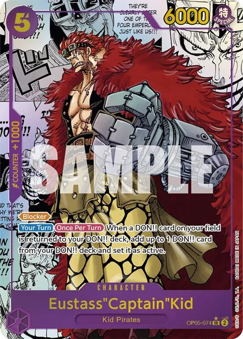 Eustass"Captain"Kid Alt Art Manga OP05-074 One Piece card from Awakening of the New Era