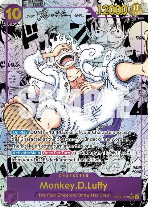Monkey.D.Luffy Alt Art Manga OP05-119 One Piece card from Awakening of the New Era