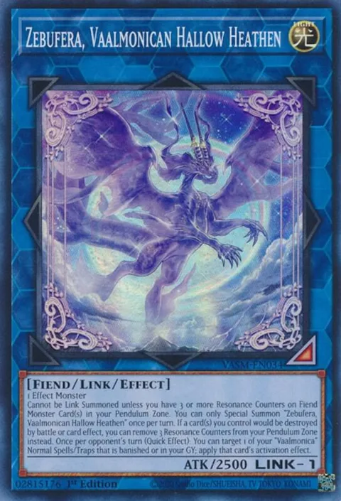 Zebufera, Vaalmonican Hallow Heathen VASM-EN034 Yu-Gi-Oh card from Valiant Smashers
