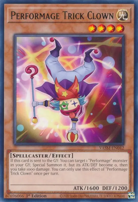 Performage Trick Clown VASM-EN042 Yu-Gi-Oh card from Valiant Smashers