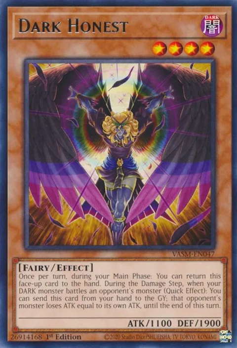 Dark Honest VASM-EN047 Yu-Gi-Oh card from Valiant Smashers
