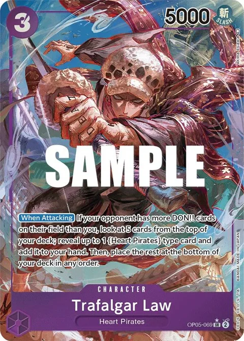 Trafalgar Law Alt Art OP05-069 One Piece card from Awakening of the New Era