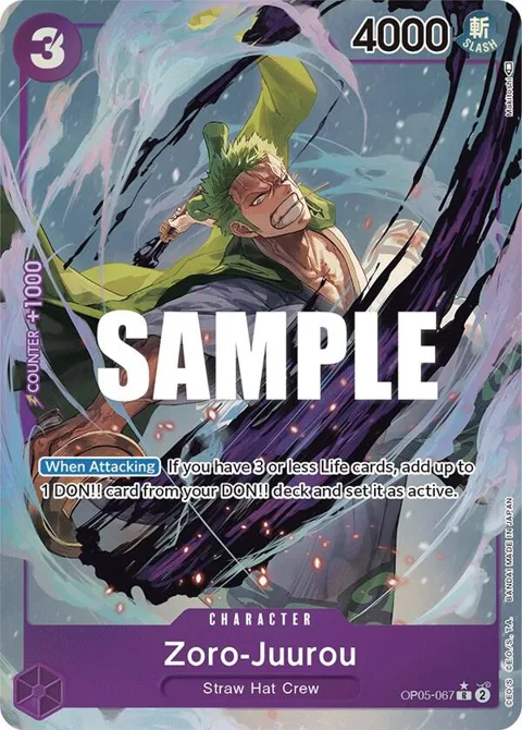 Zoro-Juurou Alt Art OP05-067 One Piece card from Awakening of the New Era