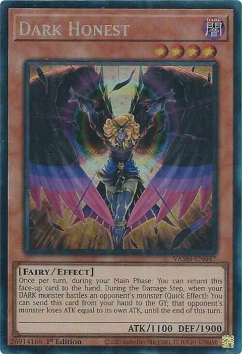 Dark Honest Collector's Rare VASM-EN047 Yu-Gi-Oh card from Valiant Smashers