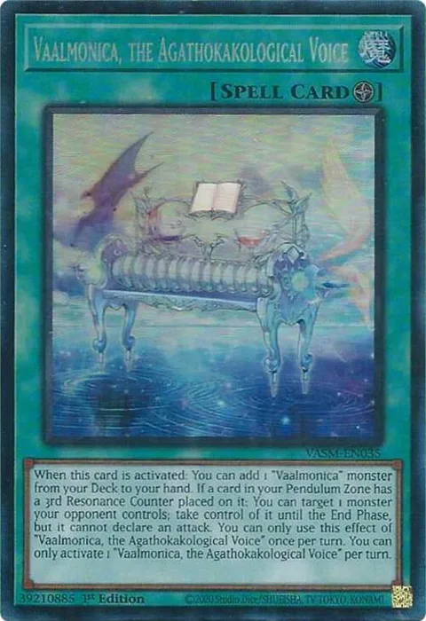 Vaalmonica, the Agathokakological Voice Collector's Rare VASM-EN035 Yu-Gi-Oh card from Valiant Smashers