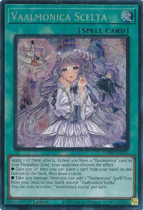 Vaalmonica Scelta Collector's Rare VASM-EN036 Yu-Gi-Oh card from Valiant Smashers