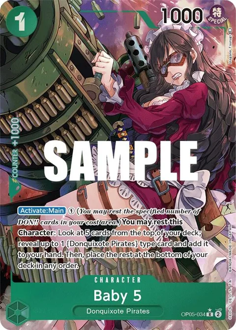 Baby 5 Alt Art OP05-034 One Piece card from Awakening of the New Era
