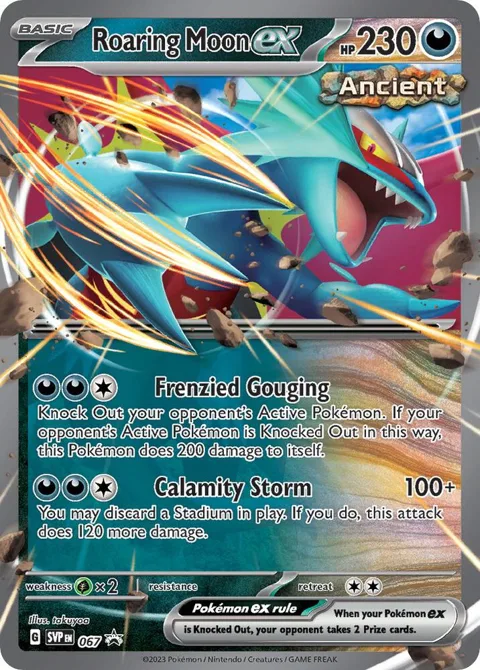 Roaring Moon ex #067 Holofoil Pokémon card from Scarlet & Violet Promo Cards