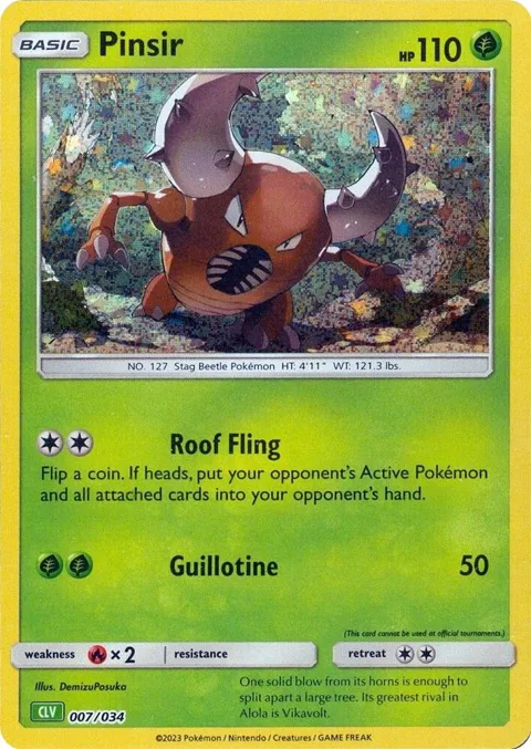 Pinsir #007/034 Holofoil Pokémon card from Trading Card Game Classic