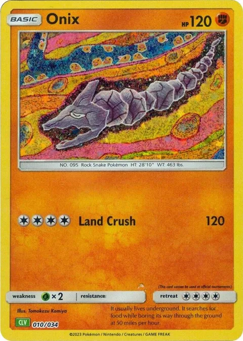Onix #010/034 Holofoil Pokémon card from Trading Card Game Classic