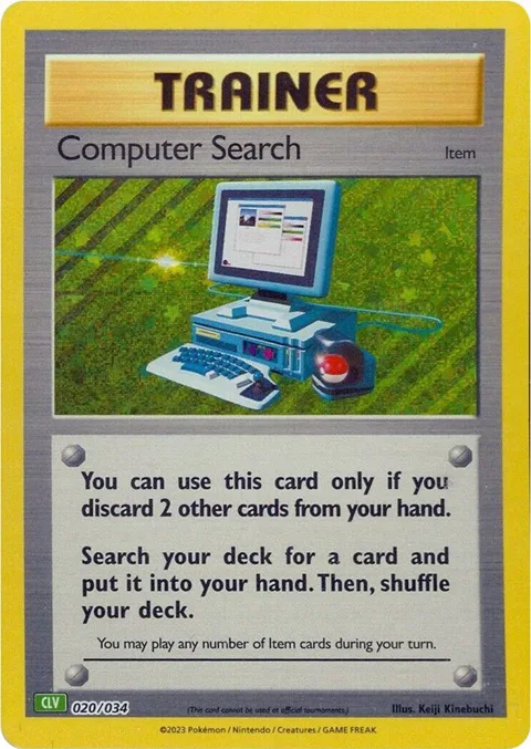 Computer Search CLV #020/034 Holofoil Pokémon card from Trading Card Game Classic
