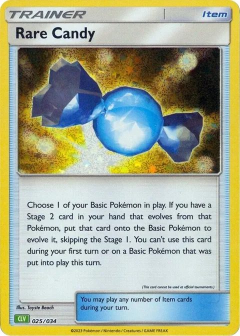 Rare Candy CLV #025/034 Holofoil Pokémon card from Trading Card Game Classic