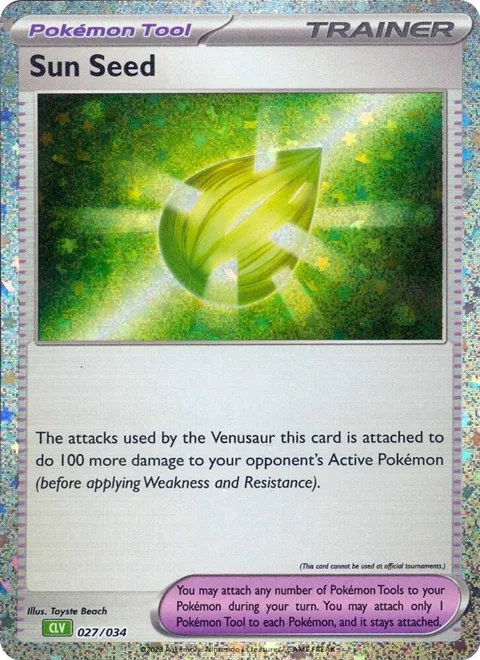 Sun Seed #027/034 Holofoil Pokémon card from Trading Card Game Classic