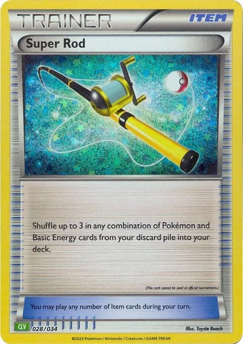 Super Rod CLV #028/034 Holofoil Pokémon card from Trading Card Game Classic